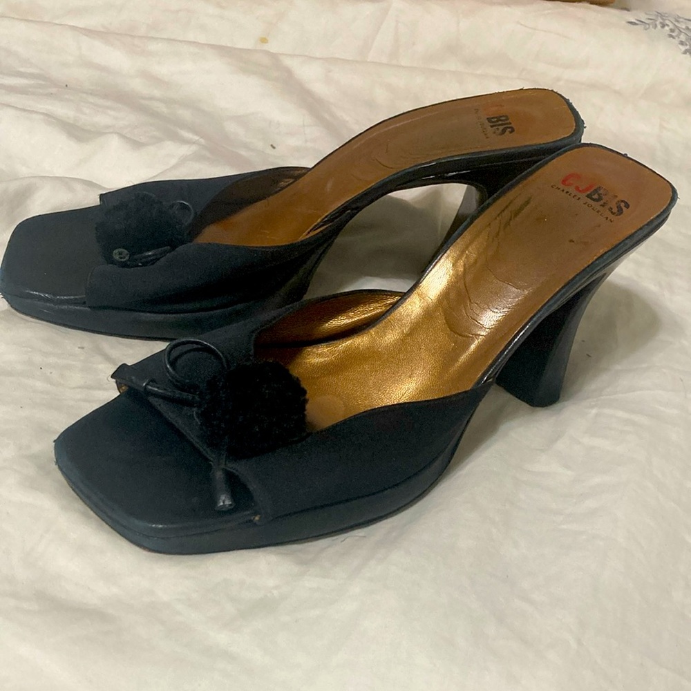 Black Women's Heeled Mules CJ BIS